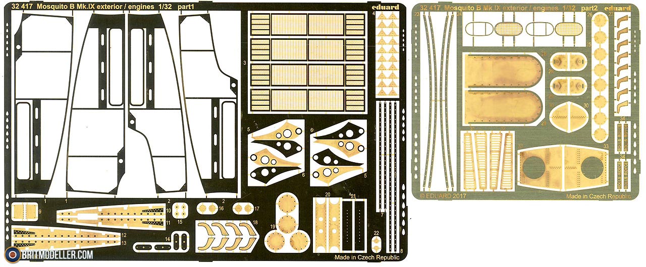 Eduard 1/32 PE Zoom Mosquito B Mk. IX Exterior/ Engines - 32417 Eduard 1/32 PE Zoom Mosquito B Mk. IX Exterior/ Engines - 32417