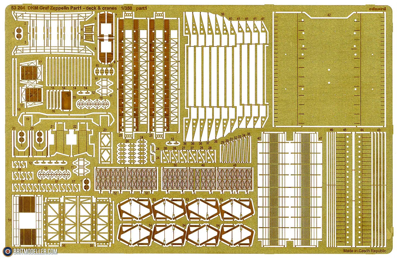 Eduard 1/350 PE DKM Graf Zeppelin deck & cranes - 53204 Eduard 1/350 PE DKM Graf Zeppelin deck & cranes - 53204