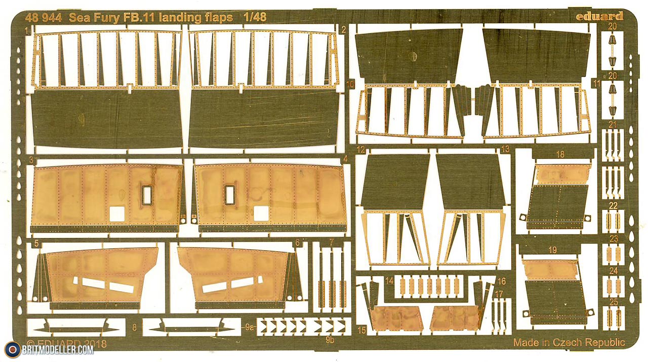 Eduard Photoetch 1/48 scale - Sea Fury FB.11 landing flaps for Airfix - 48944 Eduard Photoetch 1/48 scale - Sea Fury FB.11 landing flaps for Airfix - 48944