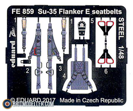 Eduard 1/48 Photoetch exterior detail for Su-35 Flanker E by Kitty Hawk - 48934