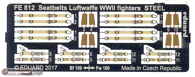 LionRoar PE Photo-Etched 1/48 WWII RAF Seat Belts LE48004