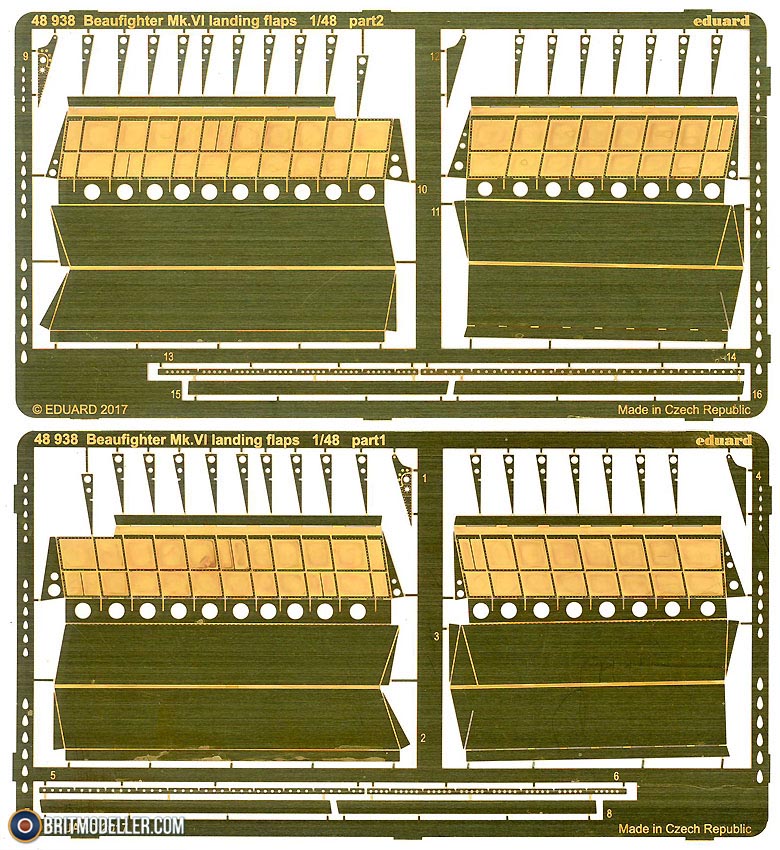 Eduard 1/48 PE Zoom Beaufighter Mk. VI landing flaps - 48938 Eduard 1/48 PE Zoom Beaufighter Mk. VI landing flaps - 48938
