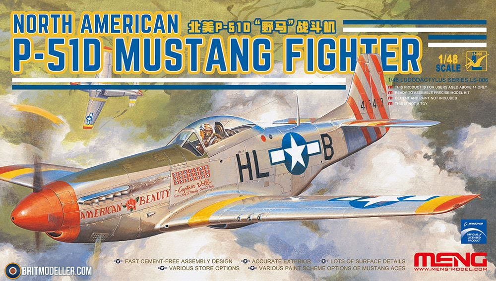 Meng Model LS-009 1/48 North American P-51D Mustang Fighter “Yellow Nose” Meng Model LS-009 1/48 North American P-51D Mustang Fighter “Yellow Nose”