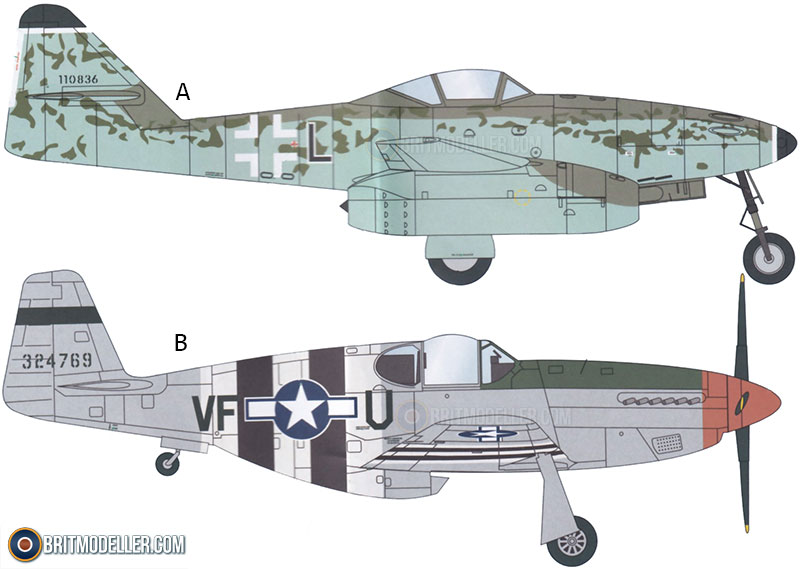 Amazon.com: Airfix Messerschmitt Me 262 & P-51 D Mustang 1