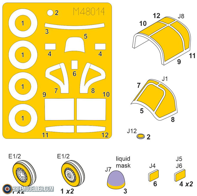 PreCut Canopy Masks for Various Kits & Scales 172 148 132 Decals